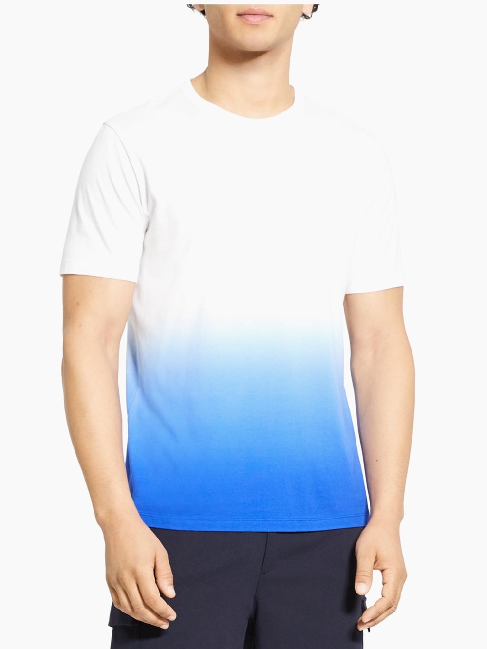 NWOT Theory Casey Dip Dye Ombre Blue Colorblock Essential T-Shirt Men’s Size L
